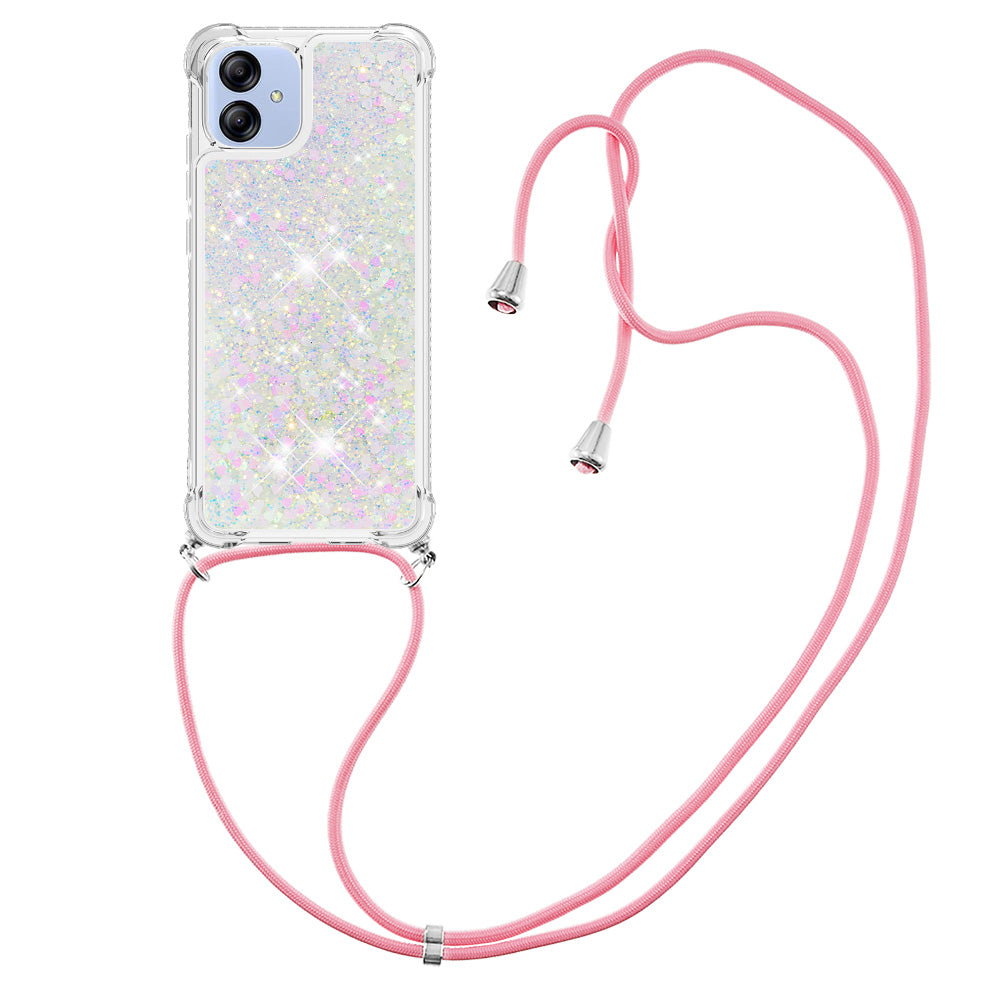 YB Quicksand Series-4 for Samsung Galaxy A04e 4G F04 4G M04 4G Quicksand Phone Protective Case Drop-proof Soft TPU Cover with Lanyard YB Quicksand Series-4 for Samsung Galaxy A04e 4G F04 4G M04 4G Quicksand Phone Protective Case Drop-proof Soft TPU Cover with Lanyard